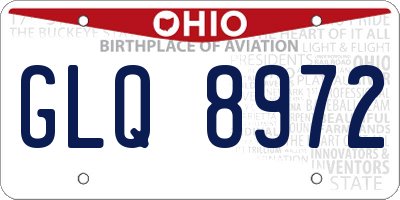 OH license plate GLQ8972