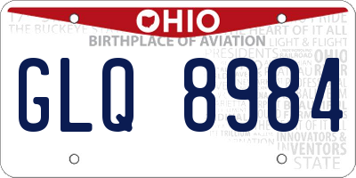 OH license plate GLQ8984
