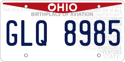 OH license plate GLQ8985