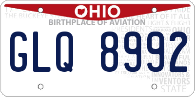 OH license plate GLQ8992
