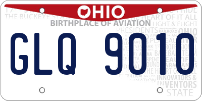 OH license plate GLQ9010