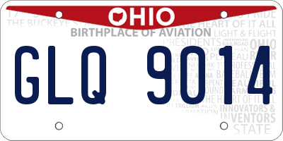 OH license plate GLQ9014