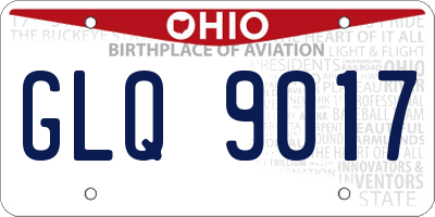 OH license plate GLQ9017