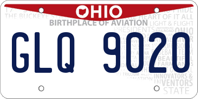 OH license plate GLQ9020