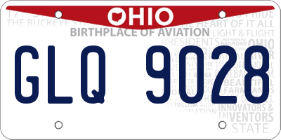 OH license plate GLQ9028