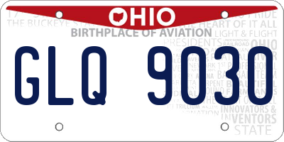 OH license plate GLQ9030