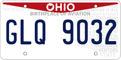 OH license plate GLQ9032