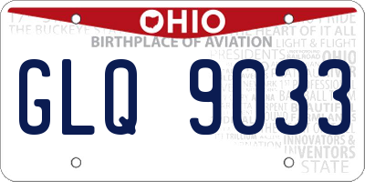 OH license plate GLQ9033