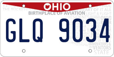 OH license plate GLQ9034