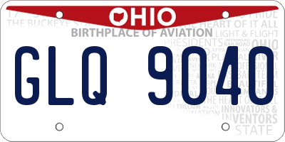 OH license plate GLQ9040