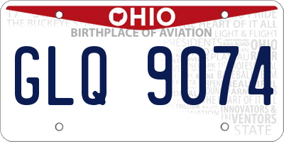 OH license plate GLQ9074