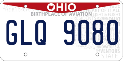 OH license plate GLQ9080