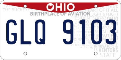OH license plate GLQ9103