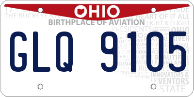 OH license plate GLQ9105