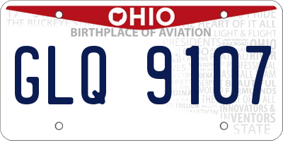 OH license plate GLQ9107