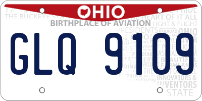 OH license plate GLQ9109