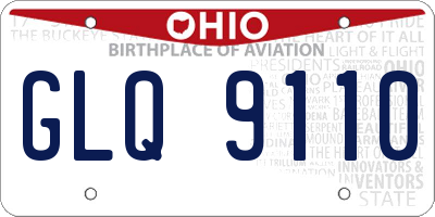 OH license plate GLQ9110