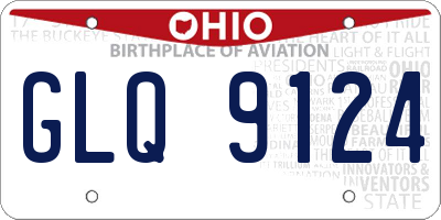 OH license plate GLQ9124