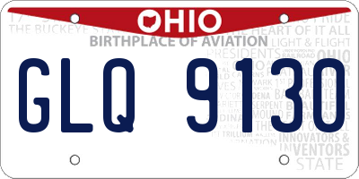 OH license plate GLQ9130