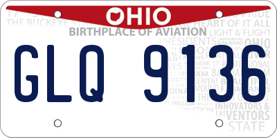 OH license plate GLQ9136