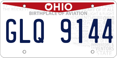 OH license plate GLQ9144