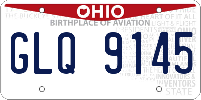 OH license plate GLQ9145