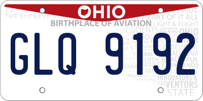 OH license plate GLQ9192
