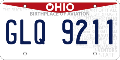 OH license plate GLQ9211