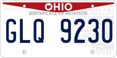 OH license plate GLQ9230