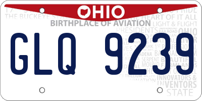 OH license plate GLQ9239