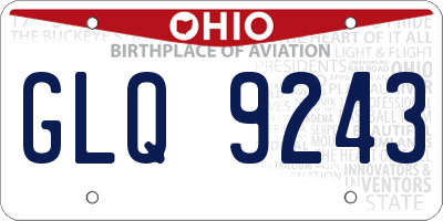 OH license plate GLQ9243