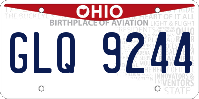 OH license plate GLQ9244