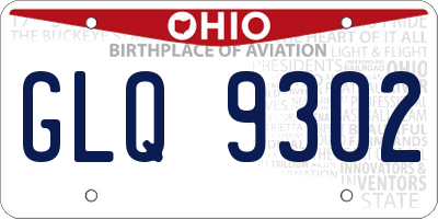 OH license plate GLQ9302