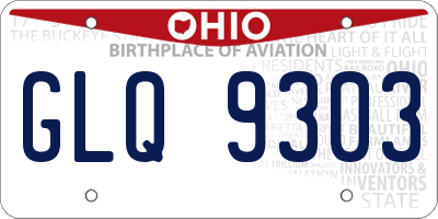 OH license plate GLQ9303