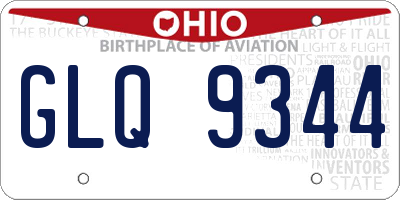 OH license plate GLQ9344