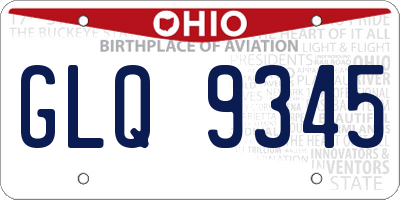 OH license plate GLQ9345