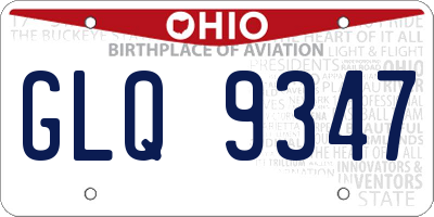 OH license plate GLQ9347