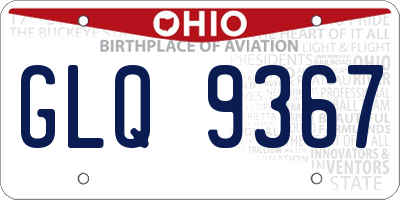 OH license plate GLQ9367