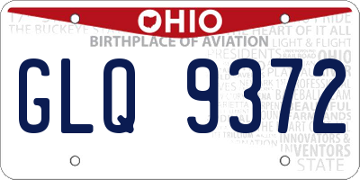 OH license plate GLQ9372