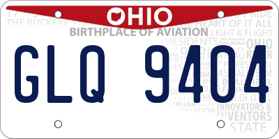 OH license plate GLQ9404