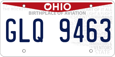 OH license plate GLQ9463
