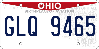 OH license plate GLQ9465