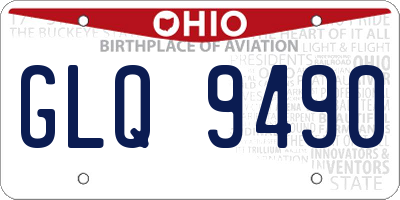 OH license plate GLQ9490
