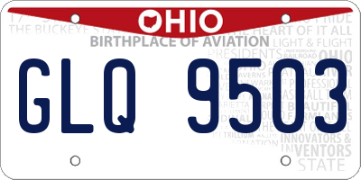 OH license plate GLQ9503