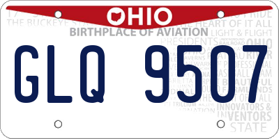 OH license plate GLQ9507