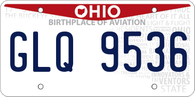 OH license plate GLQ9536