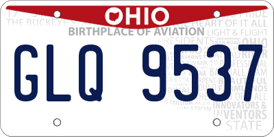 OH license plate GLQ9537