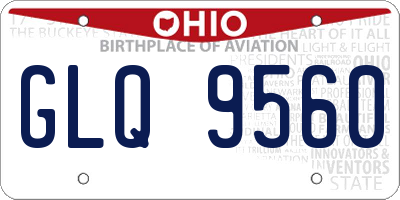OH license plate GLQ9560