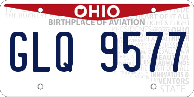 OH license plate GLQ9577