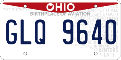 OH license plate GLQ9640
